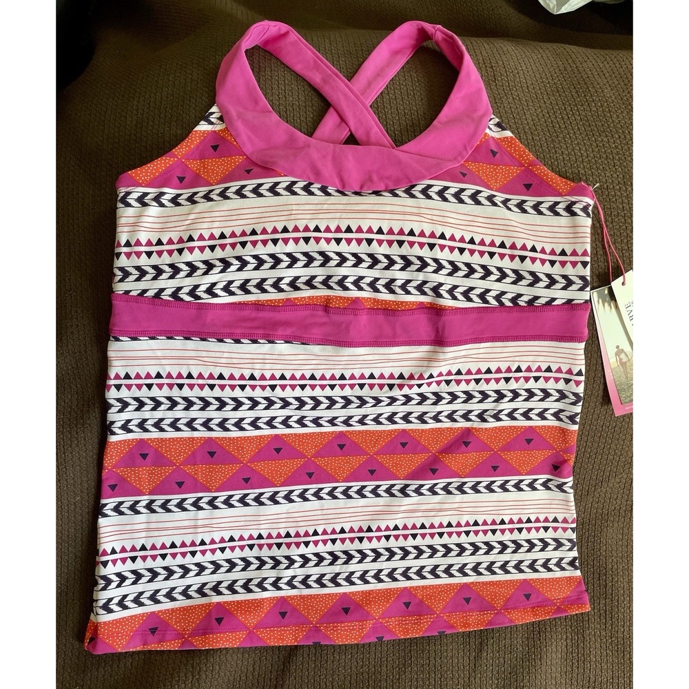 NWT Carve Designs Savarna Tank UPF 50 Raspberry Tulum LG Racerback Athletic Top
